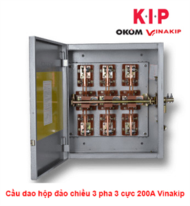 Cầu dao hộp đảo chiều Vinakip 3 pha 3 cực 200A 660V(CDH 3P 3C 200A)