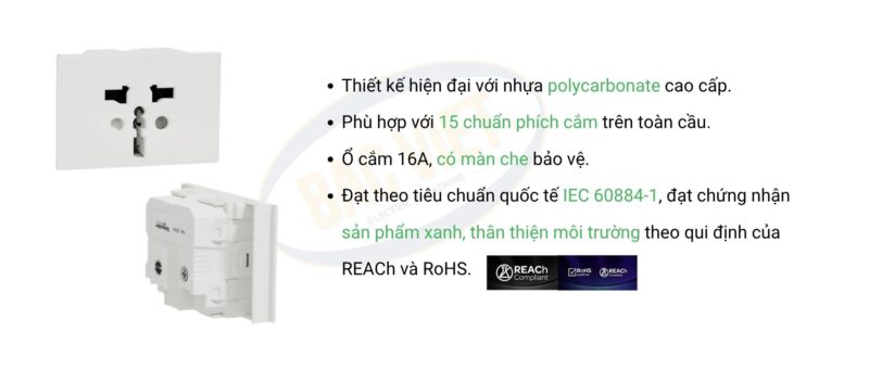 Ổ cắm đa năng AvatarOn A Schneider M3T426_IS_WE