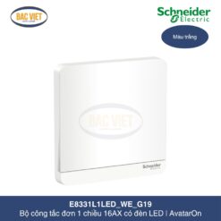 E8331L1LED_WE_G19 Schneider | Bộ công tắc đơn 1 chiều 16AX AvatarOn, có đèn LED