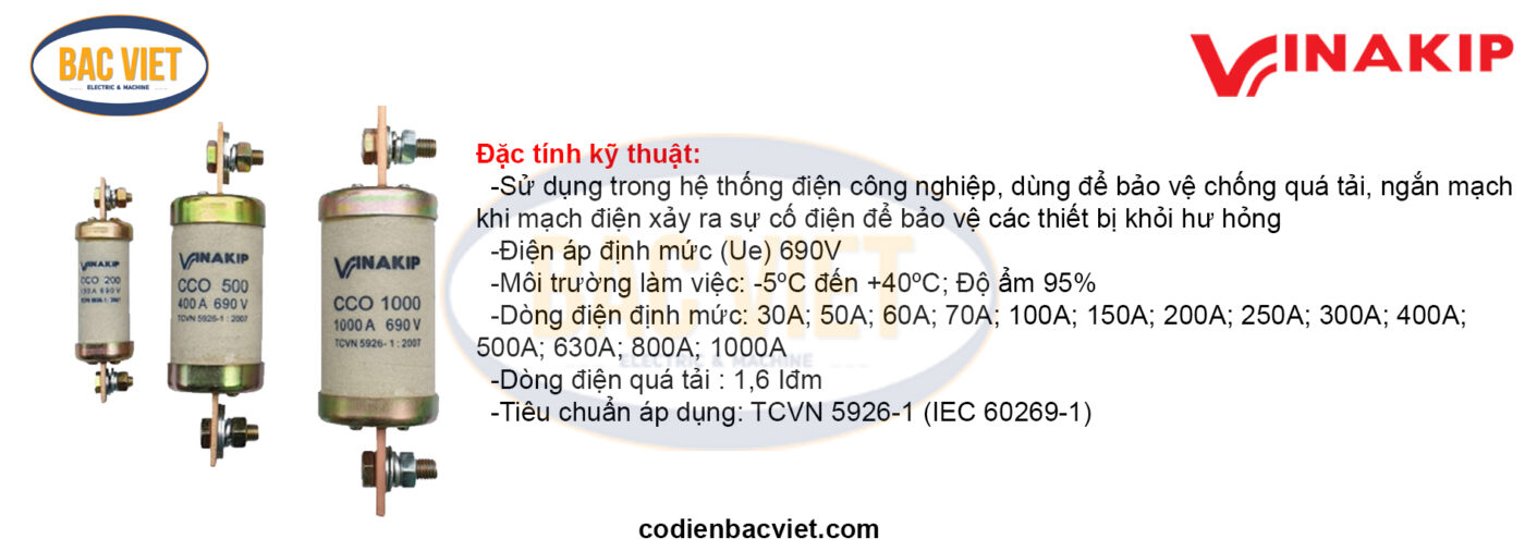 thông số cầu chì ống viankip