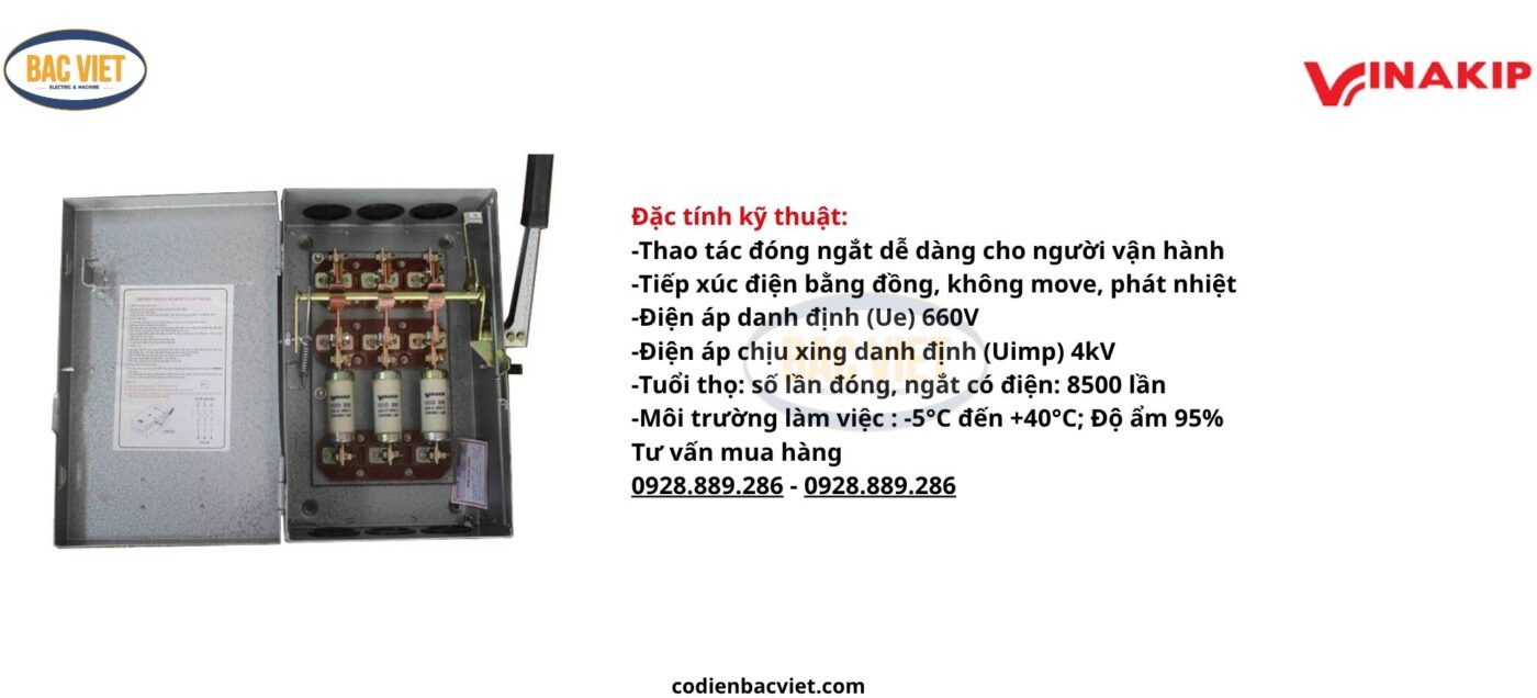Thông số cầu dao hộp 3 pha 3 cực