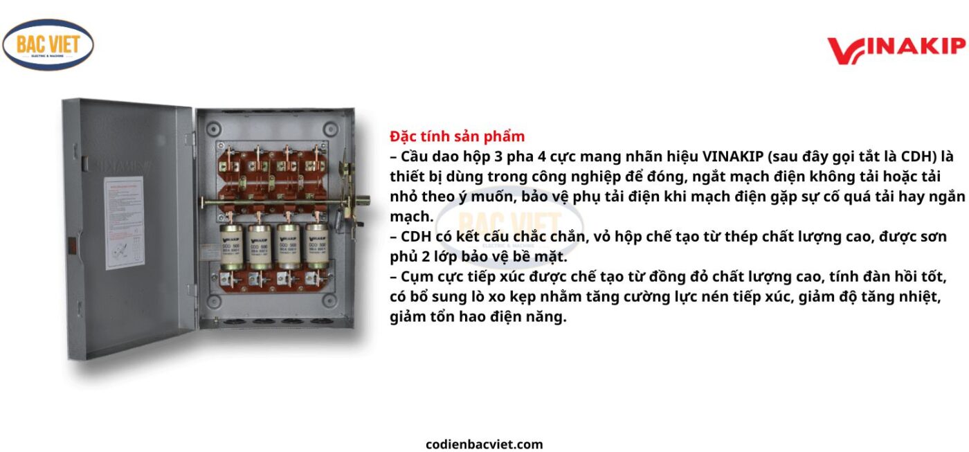 Thông số cầu dao hộp 3 pha 4 cực