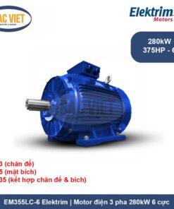 EM355LC-6 Elektrim Motor điện 3 pha 280kW 6 cựcEM355LC-6 Elektrim Motor điện 3 pha 280kW 6 cực