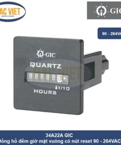Đồng hồ đếm giờ hình vuông có nút reset 90-264VAC 34A22A GIC