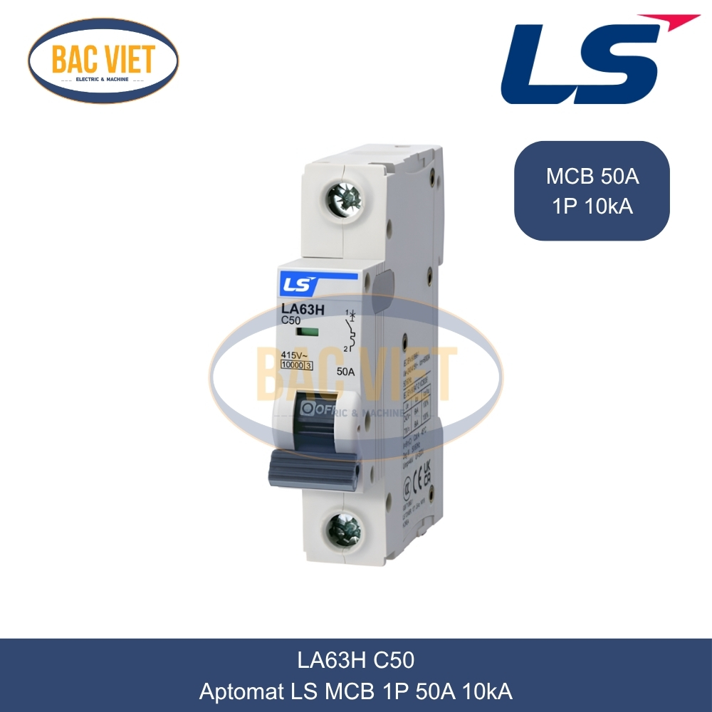 LA63H 1P 50A LS | Cầu dao tự động MCB 1P 50A 10kA