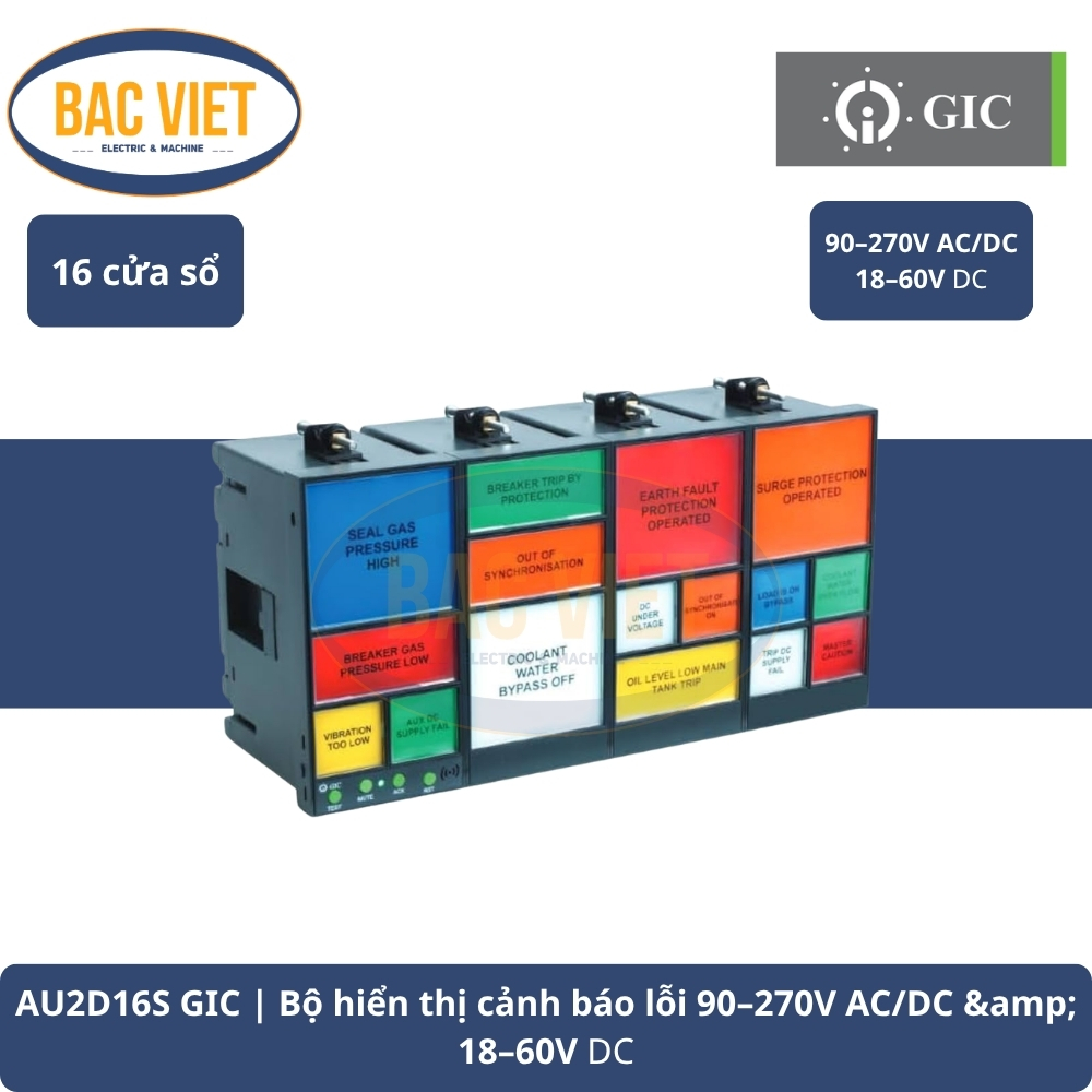 AU2D16S GIC Bộ hiển thị cảnh báo lỗi 90–270V ACDC & 18–60V DC