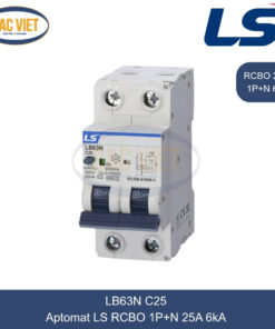 LB63N 1P+N 25A LS | Cầu dao tự động chống giật RCBO 1P+N 25A 6kA