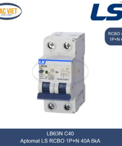 LB63N 1P+N 40A LS | Cầu dao tự động chống giật RCBO 1P+N 40A 6kA