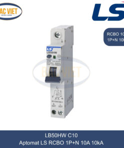 LB50HW 1P+N 10A LS | Cầu dao tự động chống giật RCBO 1P+N 10A 10kA
