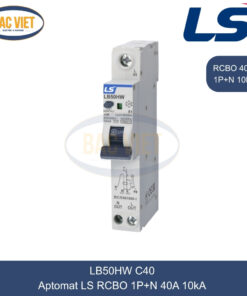 LB50HW 1P+N 40A LS | Cầu dao tự động chống giật RCBO 1P+N 40A 10kA