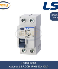 LC100H 1P+N 63A LS | Cầu dao tự động chống giật RCCB 1P+N 63A 10kA