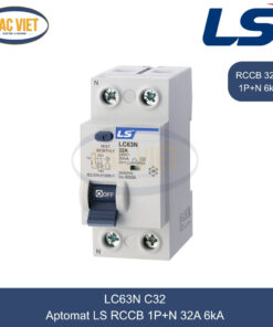 LC63N 1P+N 32A LS | Cầu dao tự động chống giật RCCB 1P+N 32A 6kA